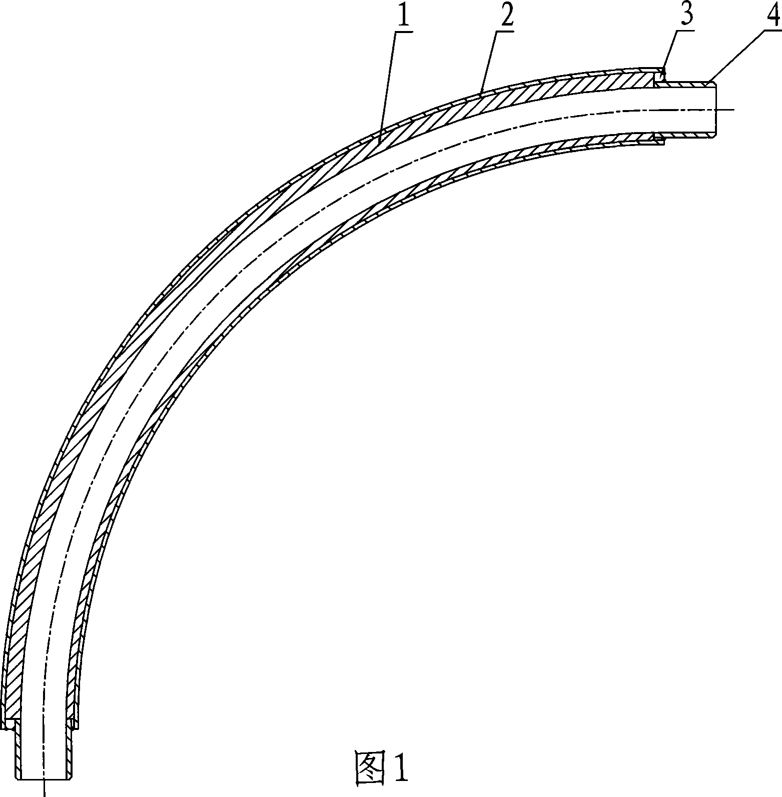 Duplex-metal abrasion-proof bent tube and producing method thereof