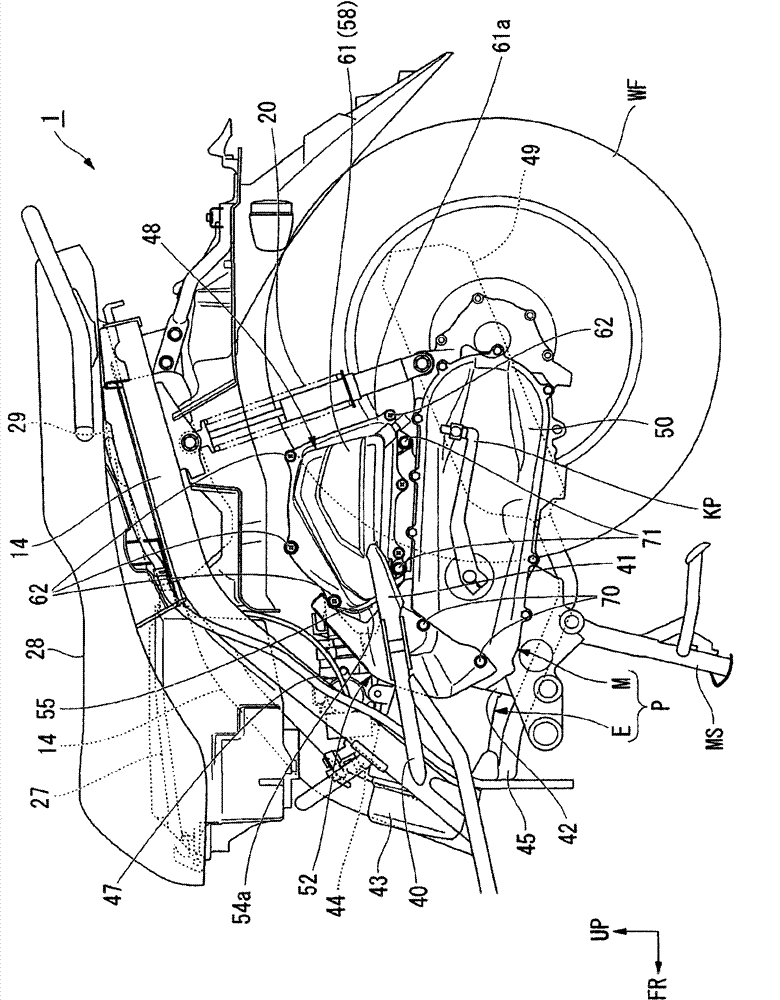 Air inlet structure of a saddle type vehicle