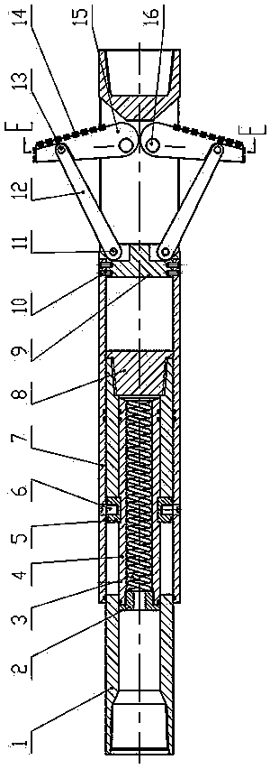 Supporting-rod two-blade large-diameter changing reaming tool