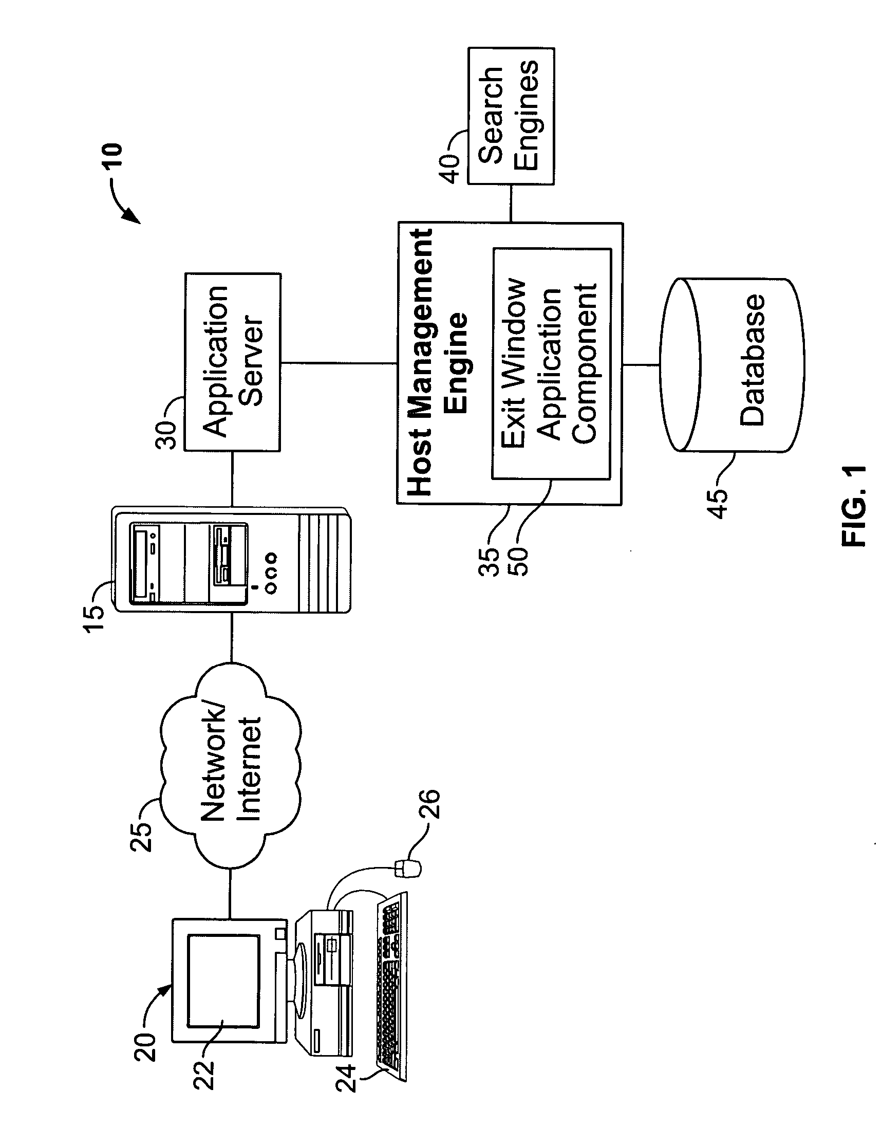 System and method for providing an exit window on a user display device
