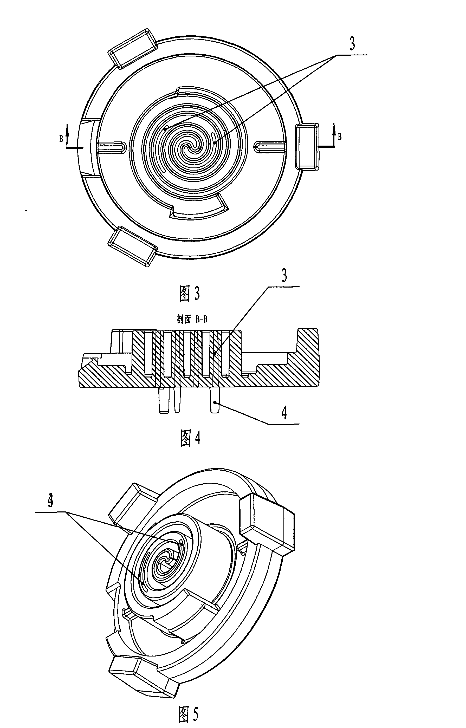 Casting method of movable and fixed vortex casting pieces of compressor