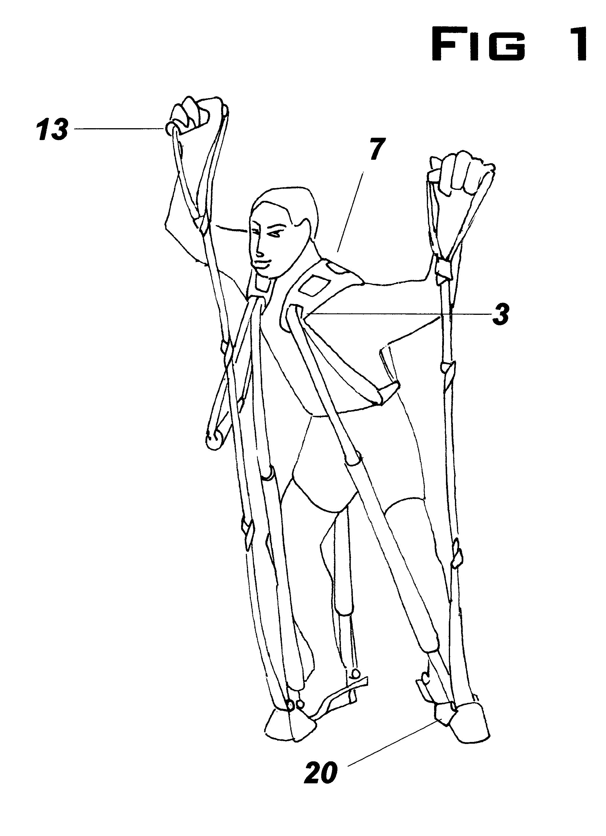Rubber band musculoskeletal exercise device