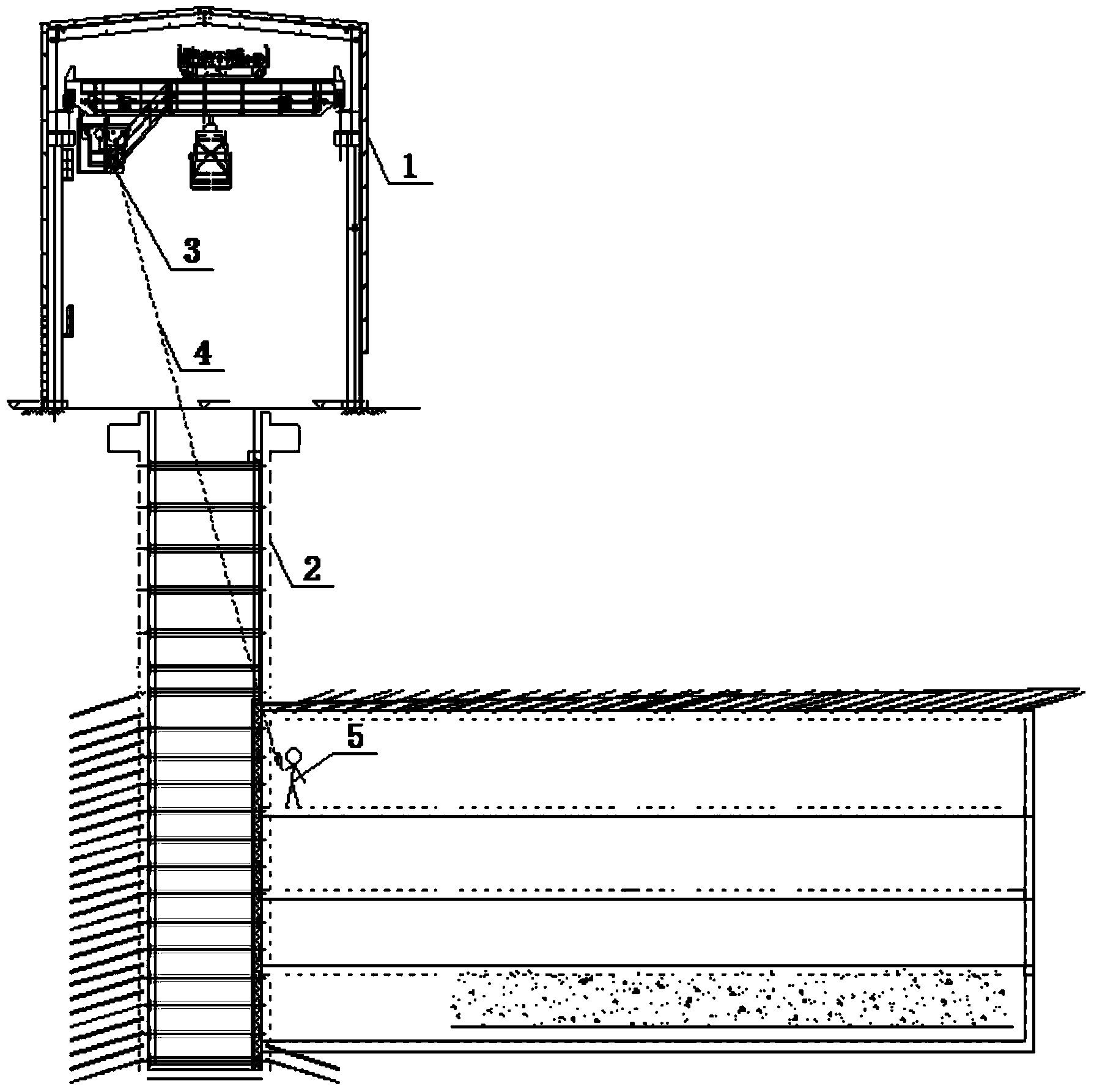 Safety control method for vertical shaft grab bucket hoisting system and control system of same