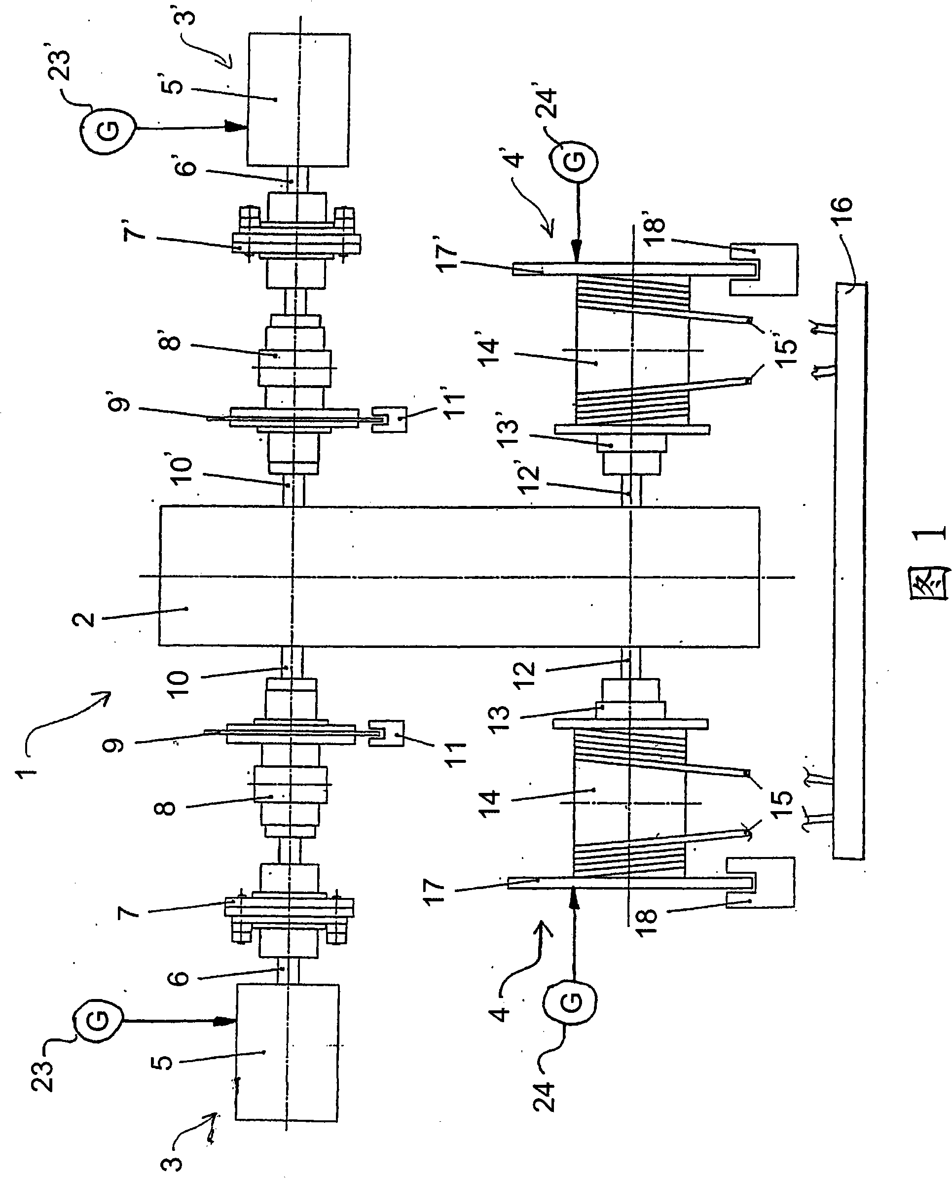 Control and regulation device for safeguarding a conveyor device, conveyor device and crane unit