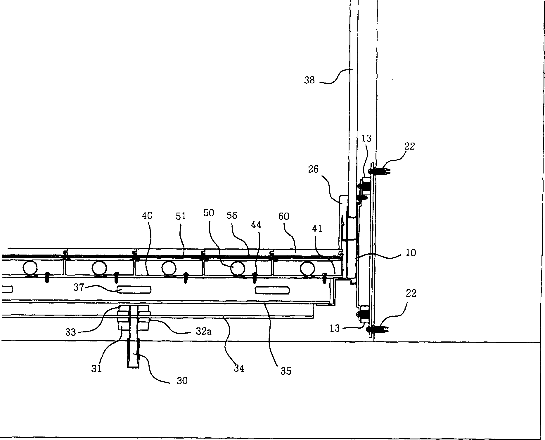 Structured body of indoor corner of guilding