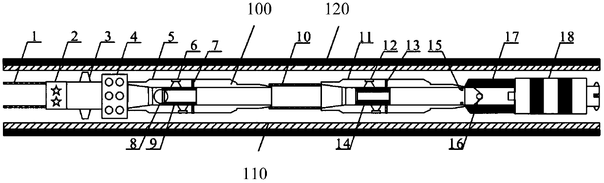 Tubular column and method for abrasive perforation and soluble bridge plug united double-cluster fracturing