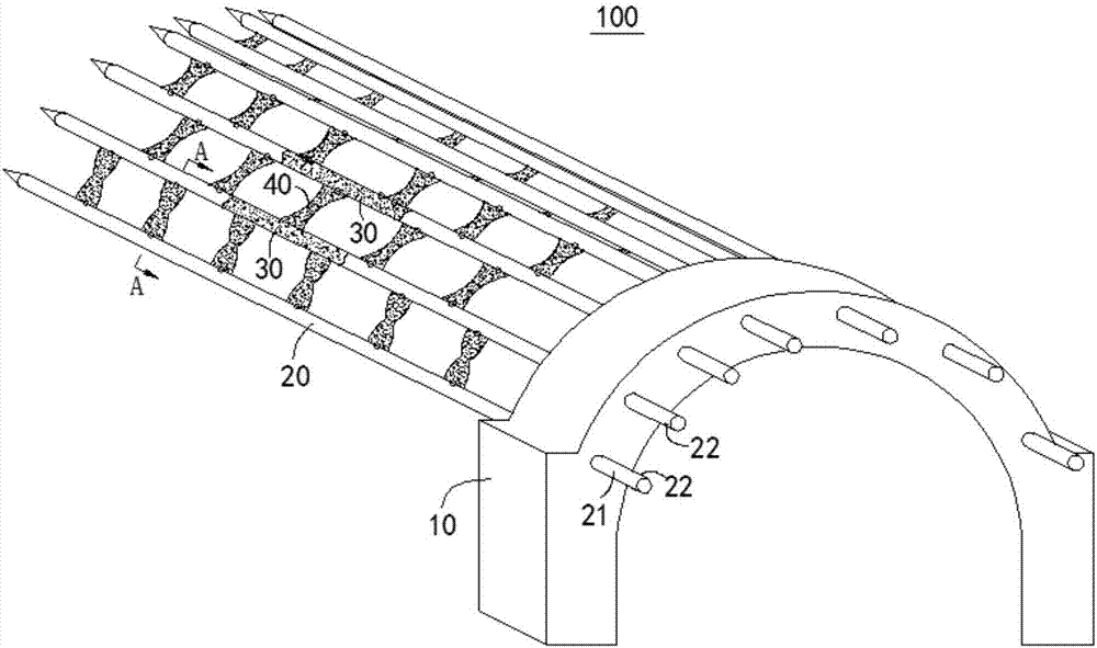 Colluvial clay tunnel pipe shed structure and colluvial clay tunnel construction method