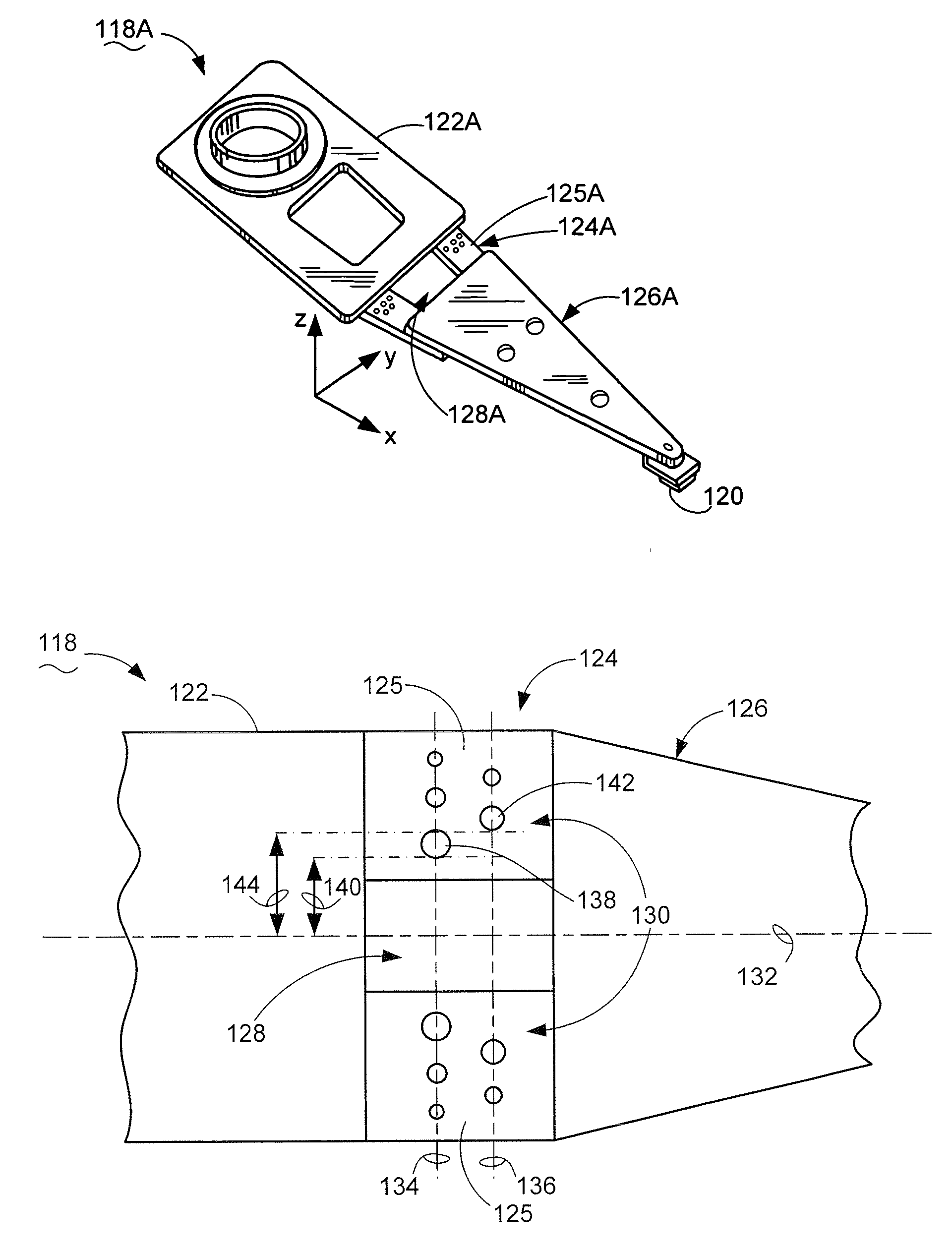 Suspension bend section with stiffness-reducing features