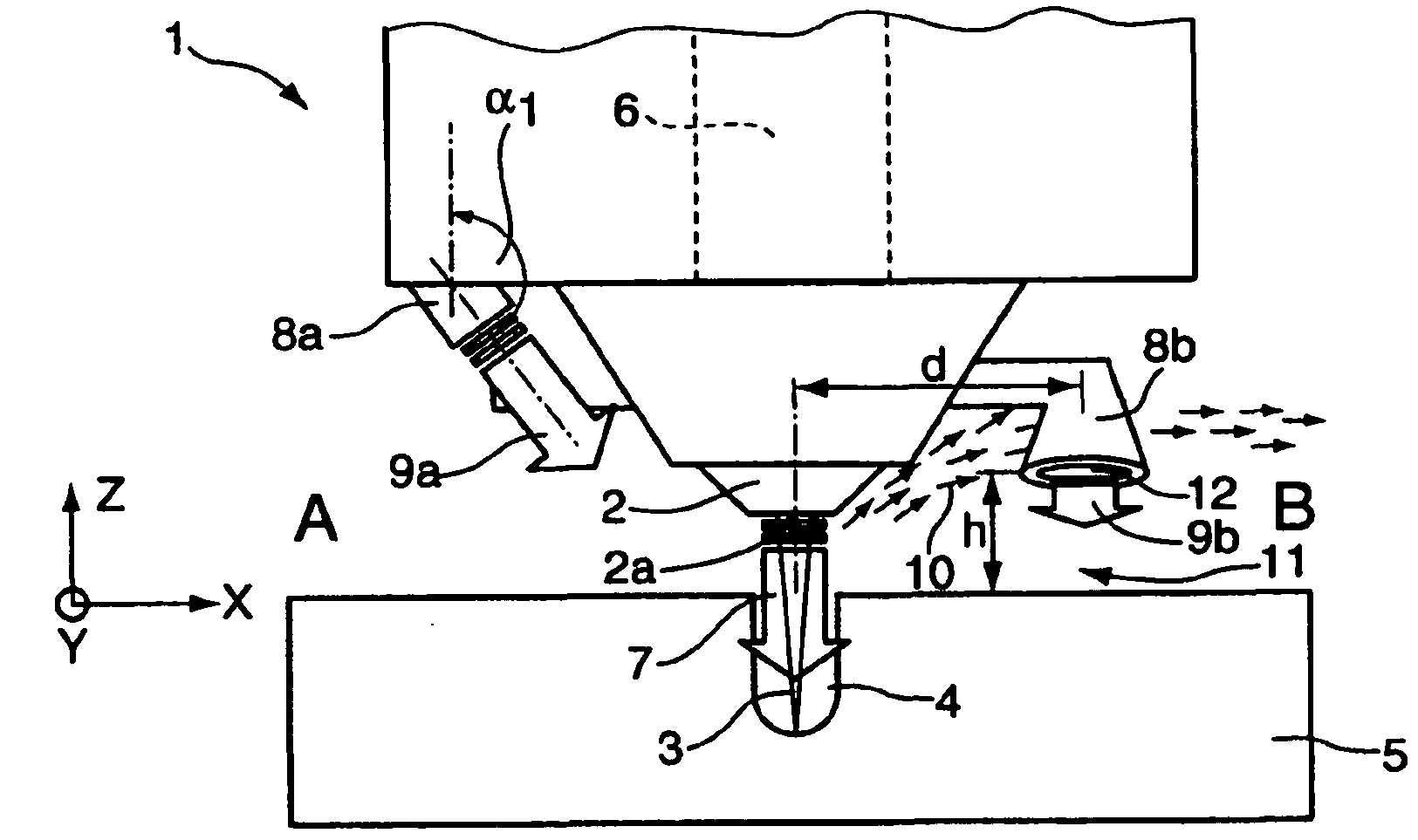 Method of reducing the attachment of slag when piercing a workpiece with a laser beam, and laser machining head