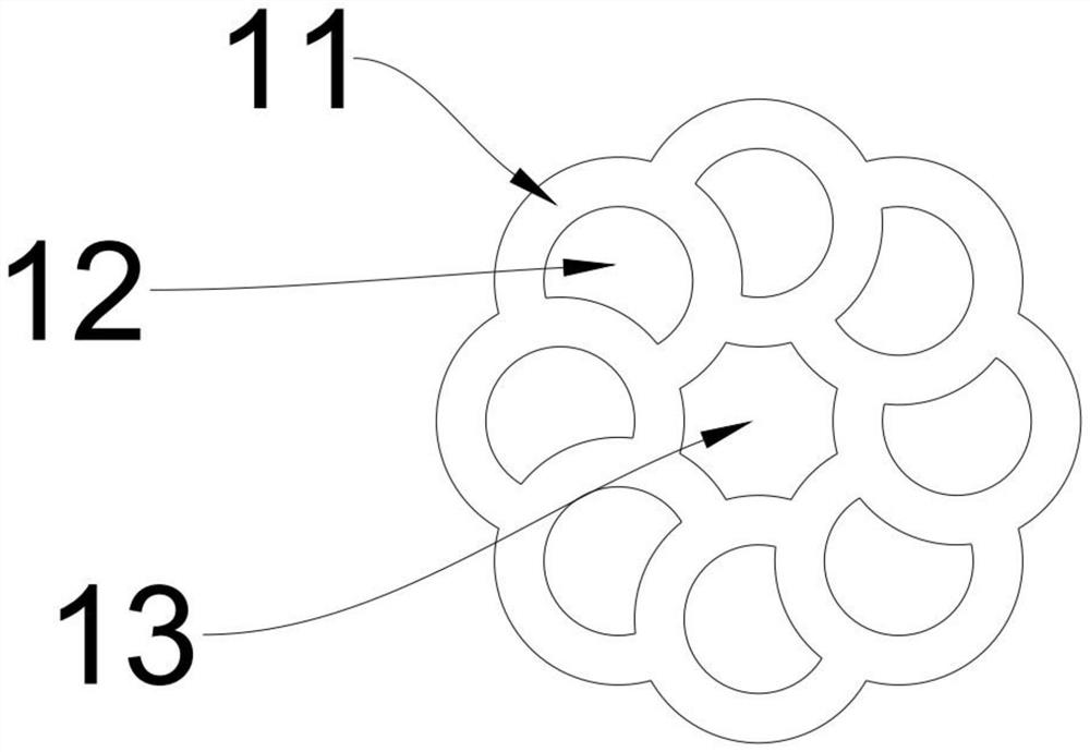 A kind of multi-C-shaped high hollow density bright fiber and preparation method thereof