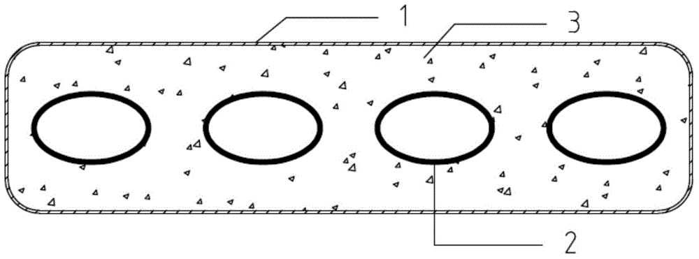 FRP (fiber reinforce plastic) tube-concrete-multiple steel tube hollow combined single-box or multi-box multi-compartment beam
