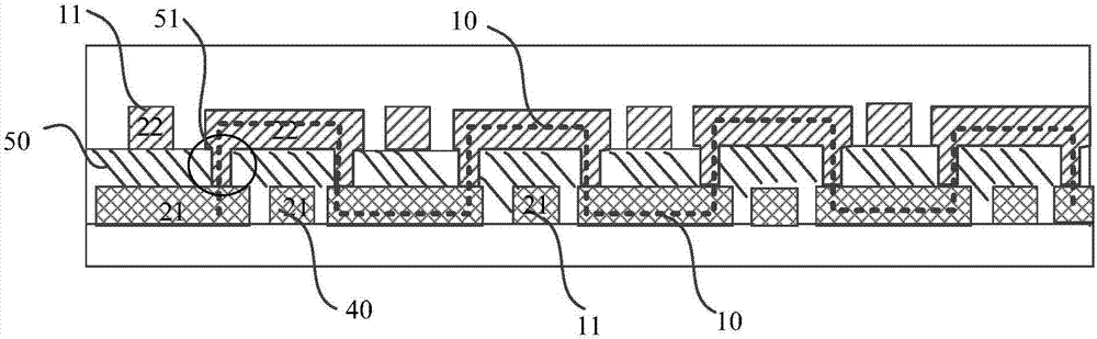 Chip testing device of display and display with chip testing device