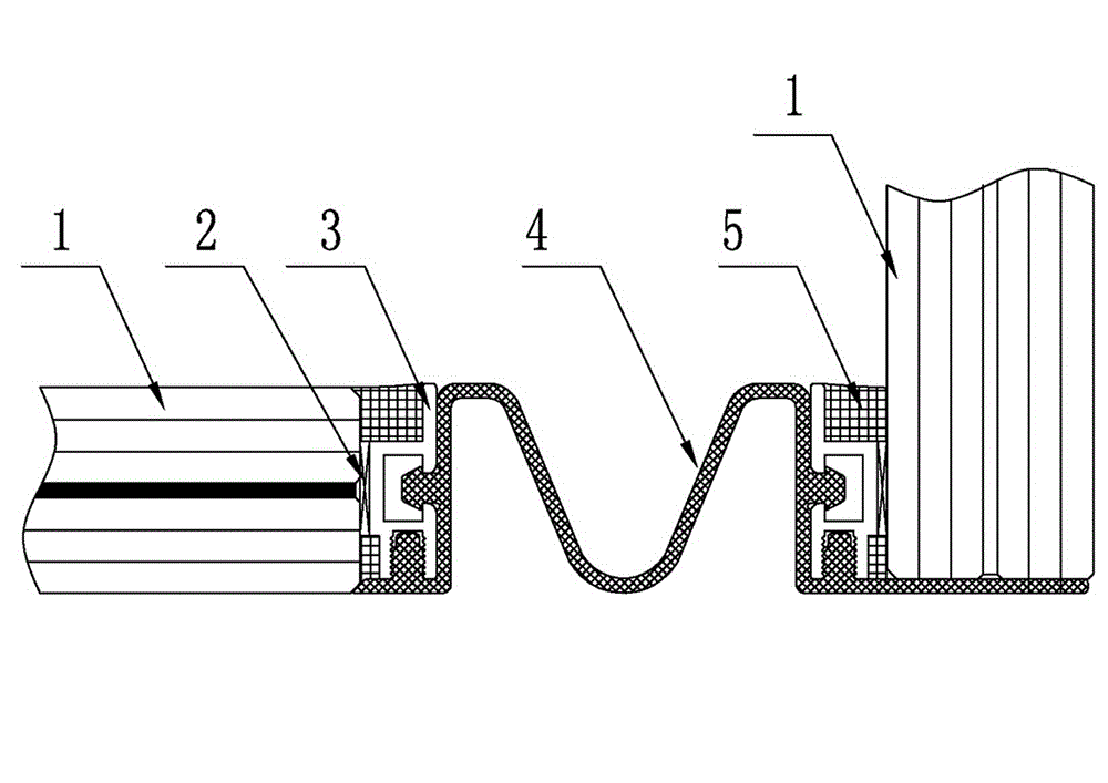 Connecting structure for wide glue line