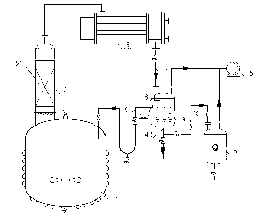 Reaction vessel negative pressure distilled water separating apparatus