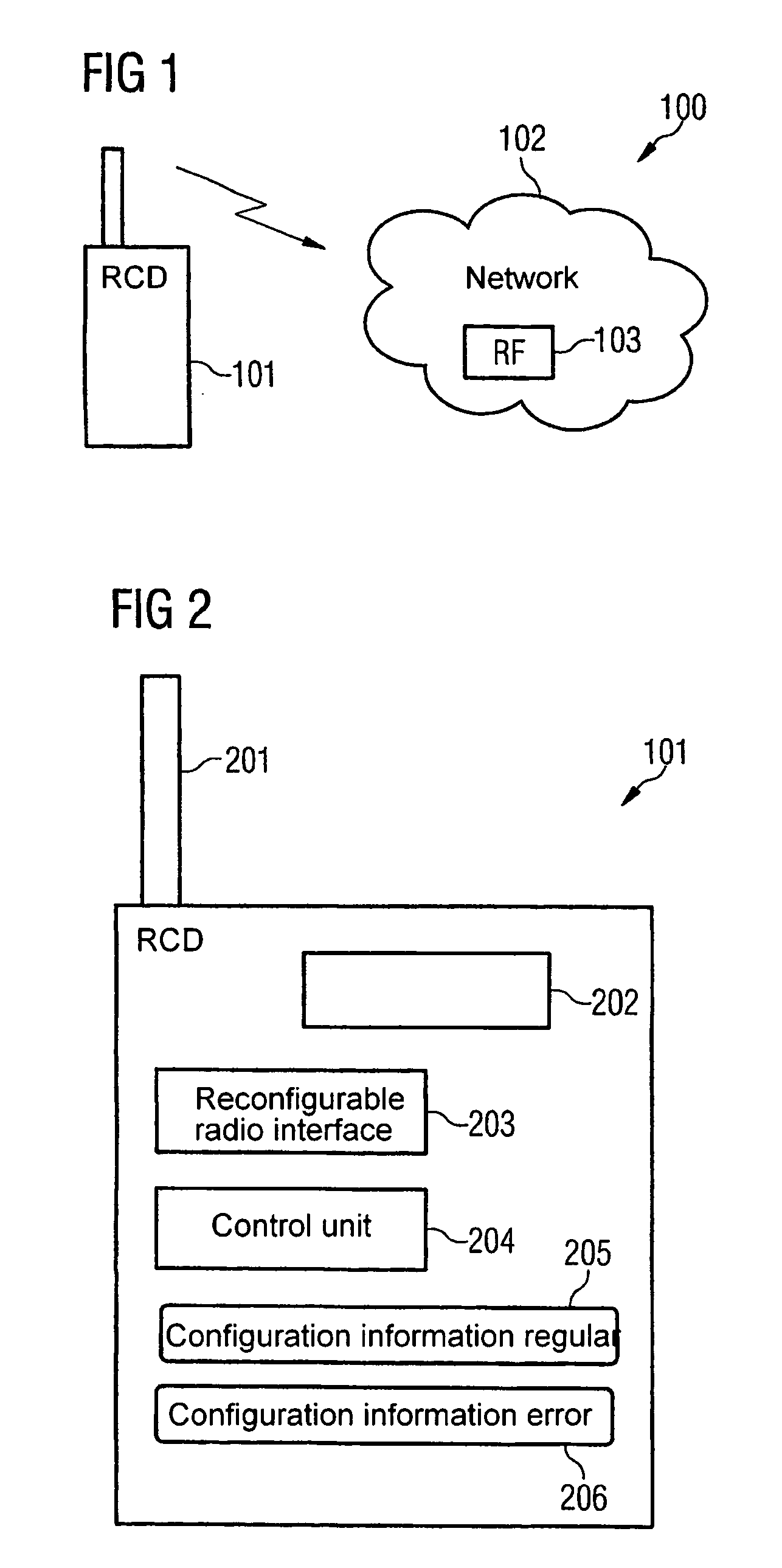 Reconfigurable radio system with error recognition and treatment
