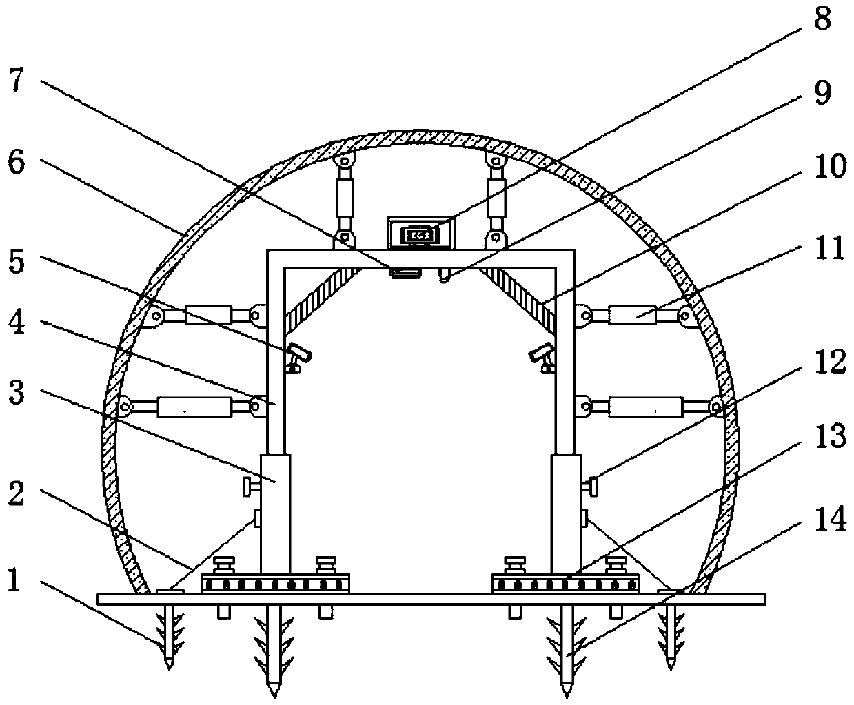 High-stability tunnel supporting device