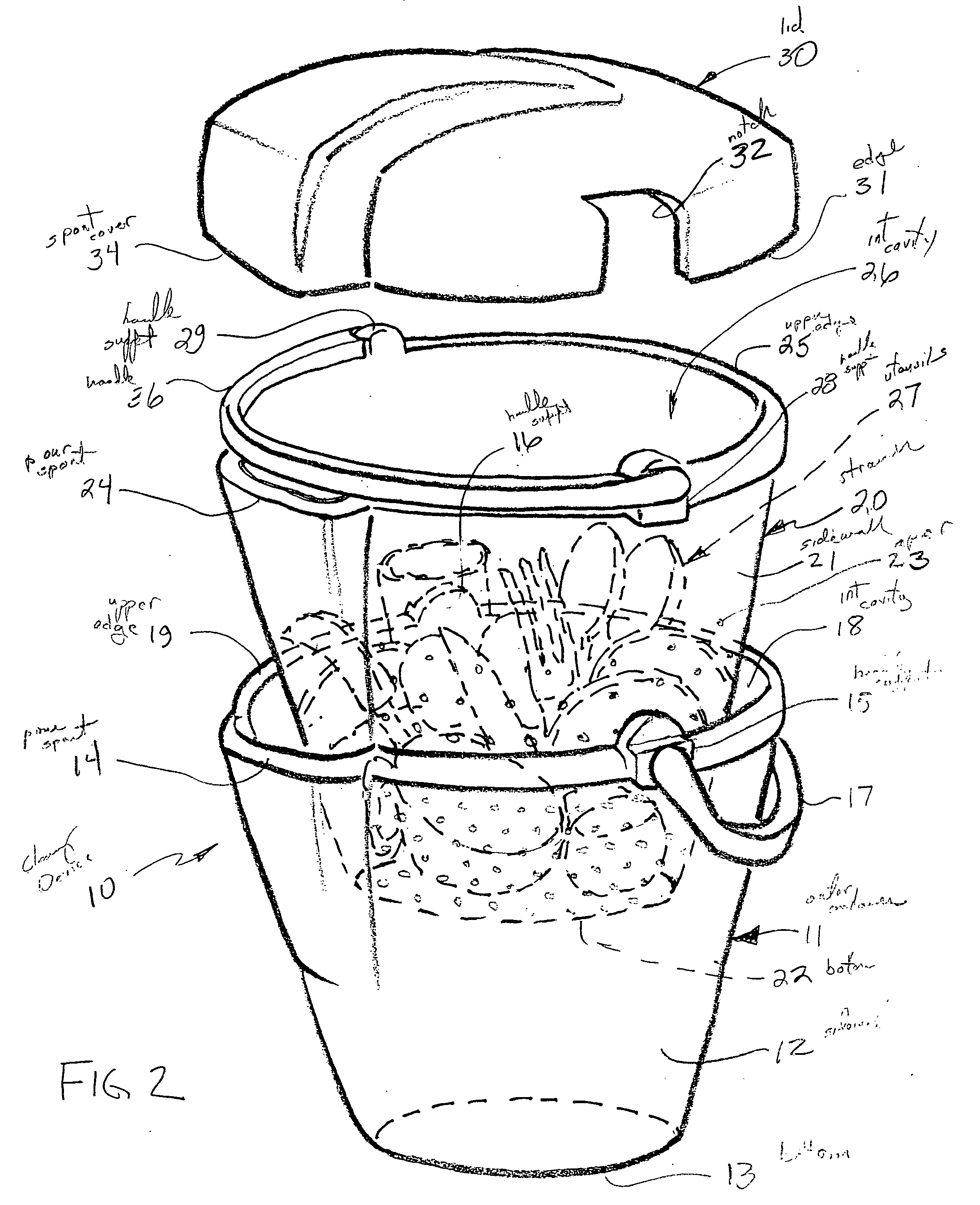 Cleaning device for utensils during camping activities