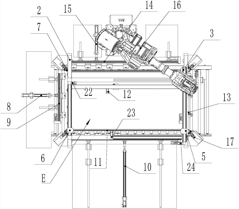 Automatic frame assembling device for solar heat collector