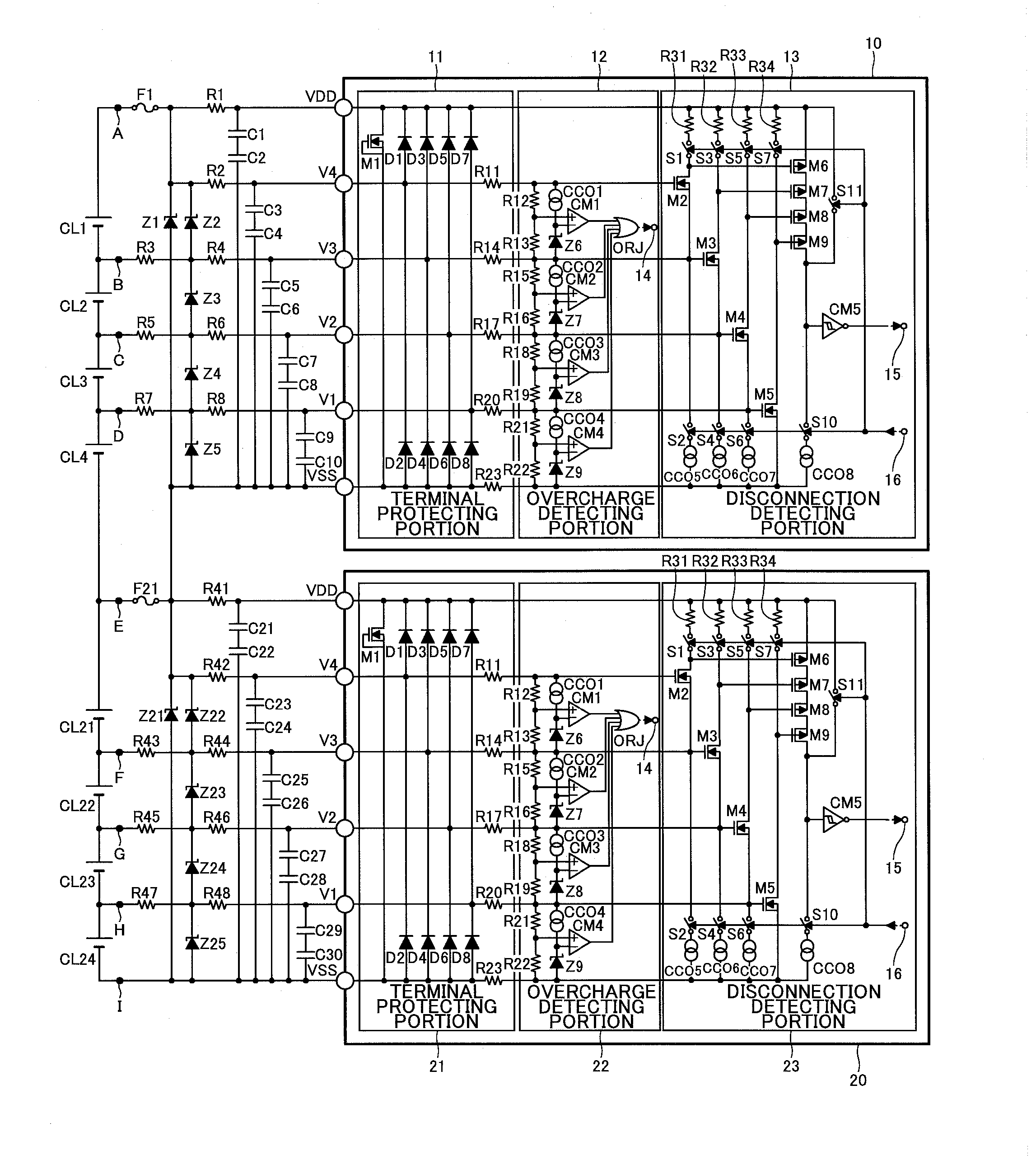 Protection IC and method of monitoring a battery voltage