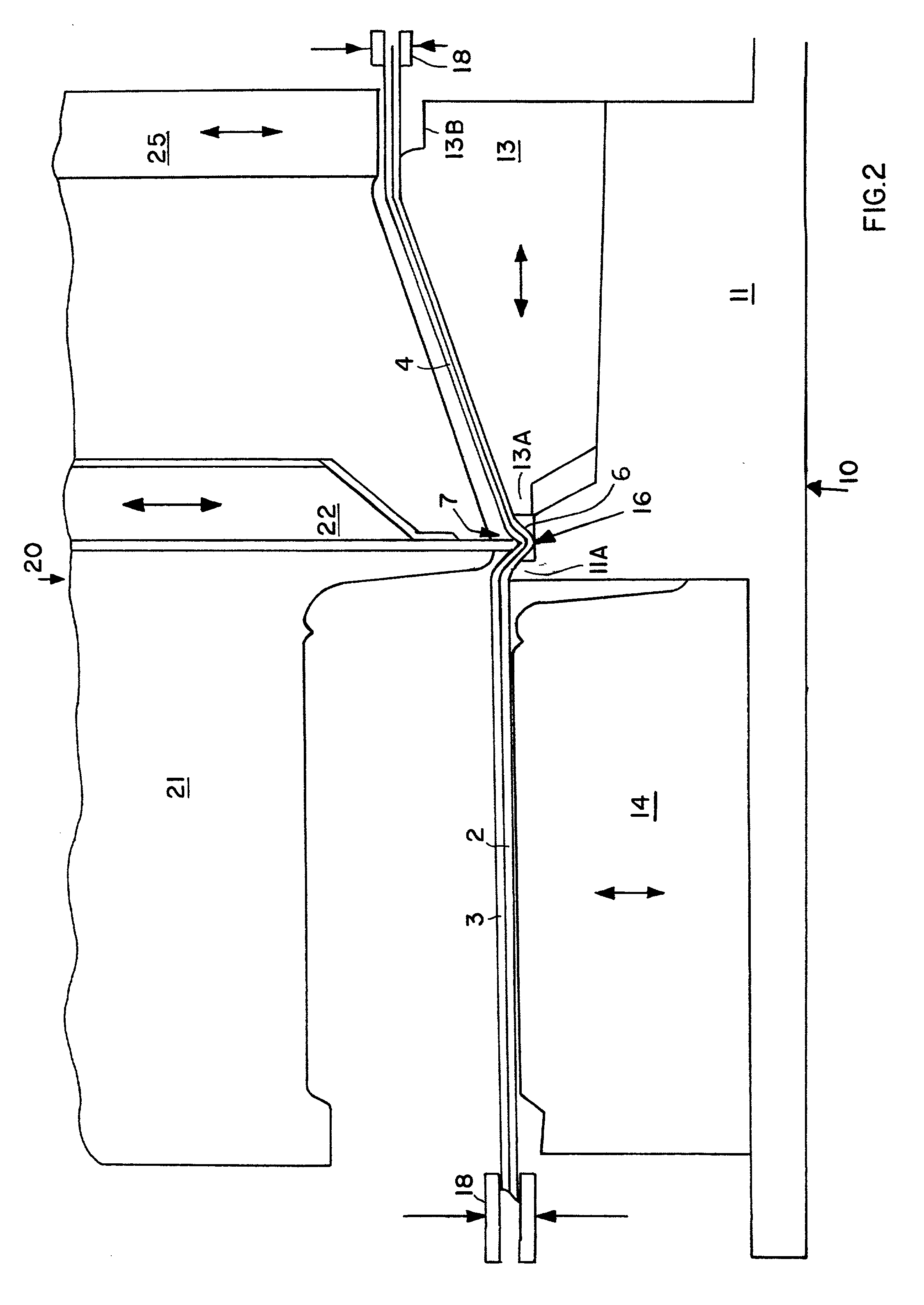 Method and apparatus for producing a precise joint between two cover materials for a trim component