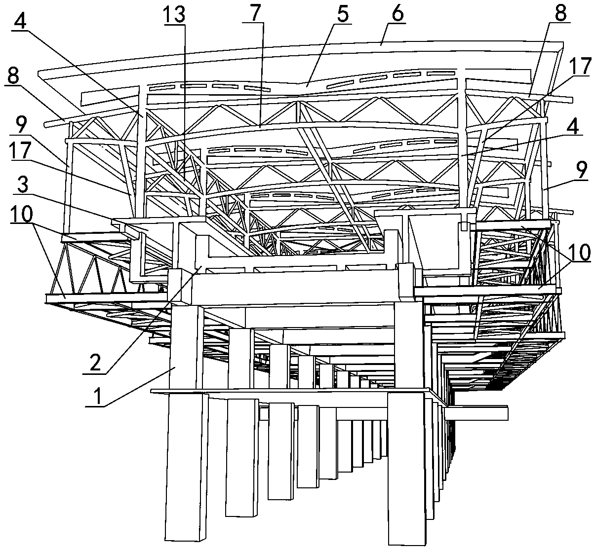 A construction method for widening and reconstructing the structure system of the existing station platform