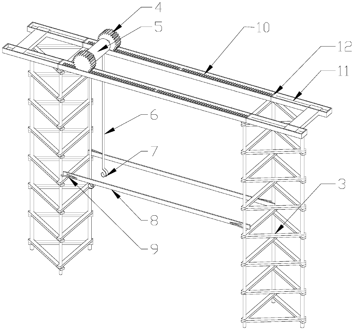 Injecting moving device for concrete prefabricated wall panel