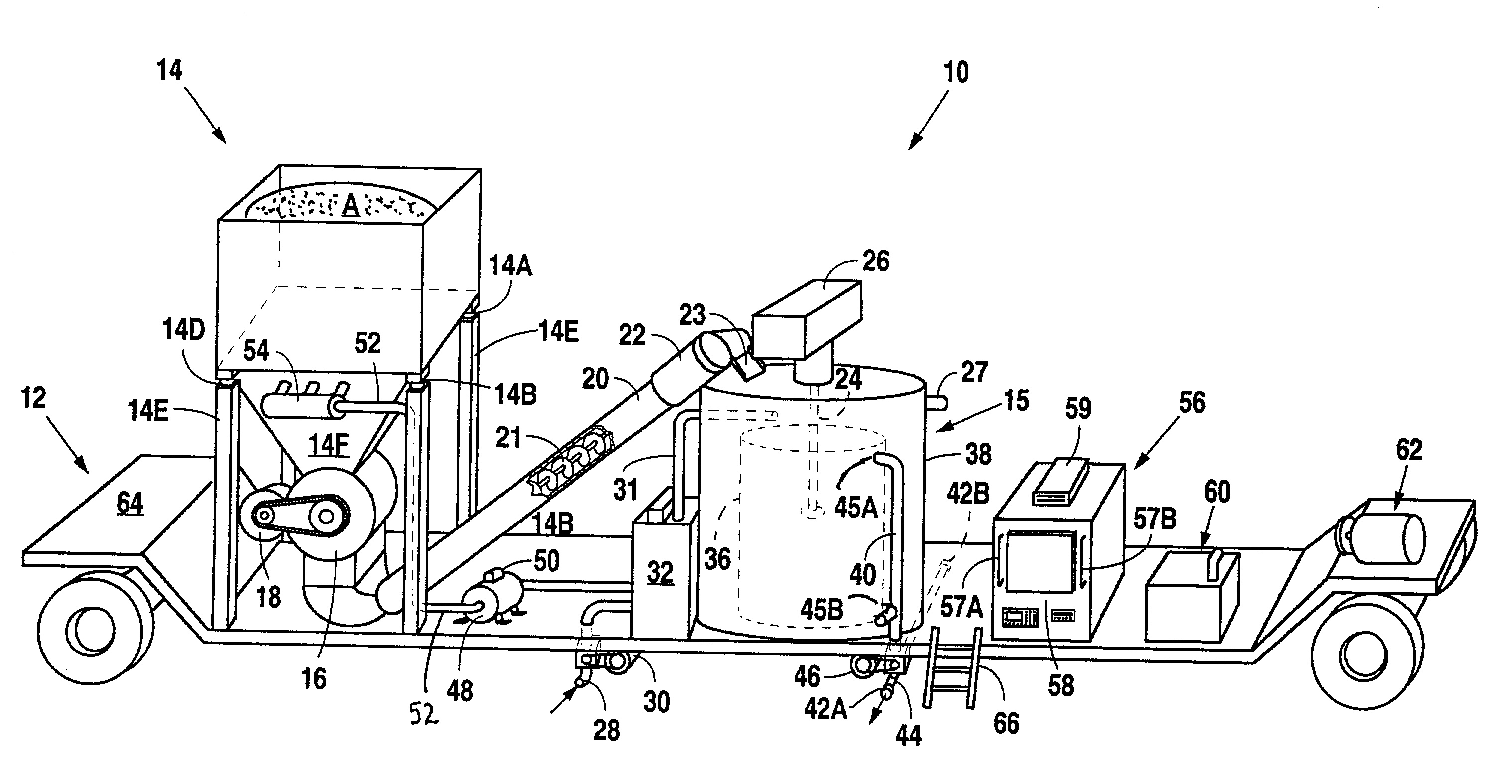 Portable plant for mixing asphalt and rubber