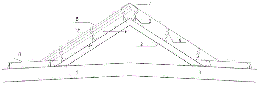 A kind of ∧-shaped building gas building and its construction method