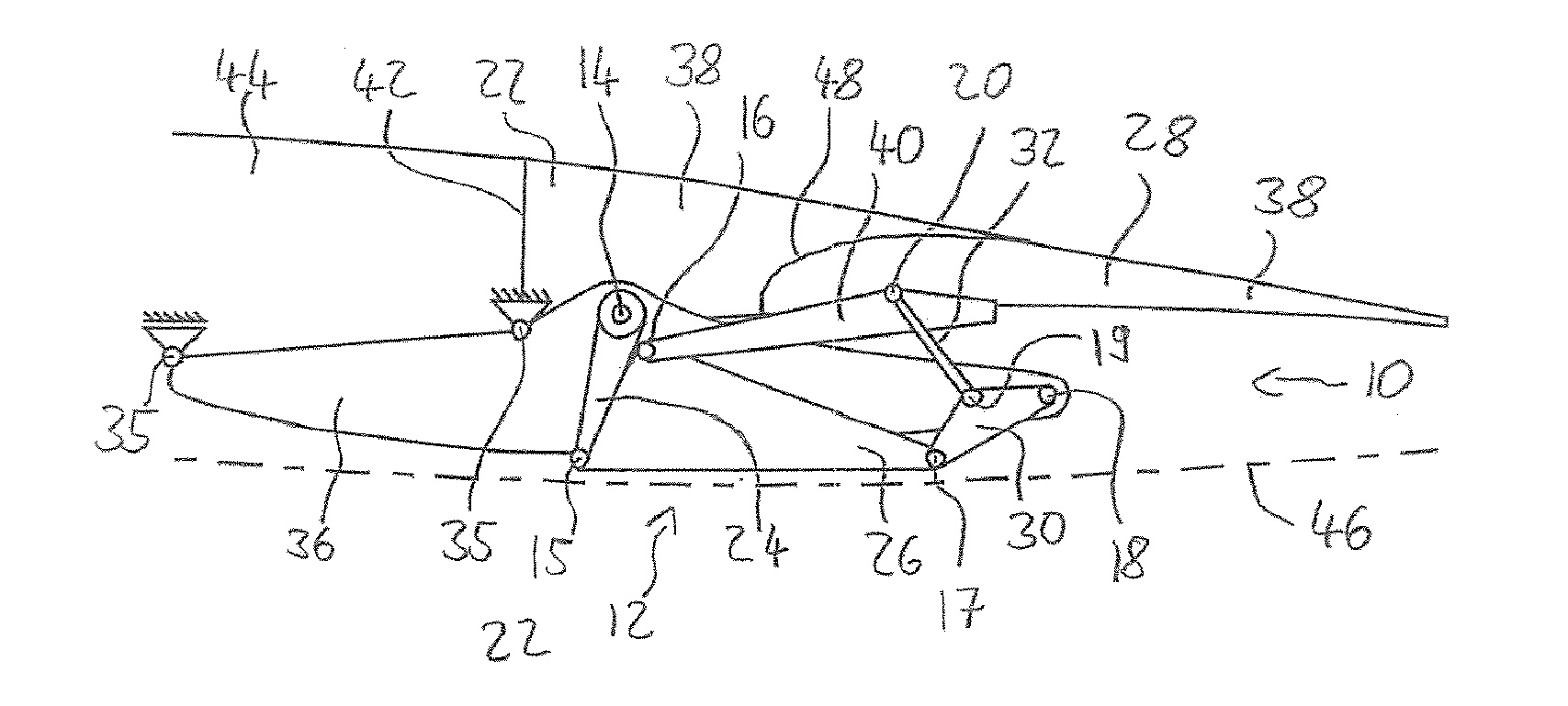 Drive and Guide Arrangement for a Flap which is arranged on an Aircraft Mainplane