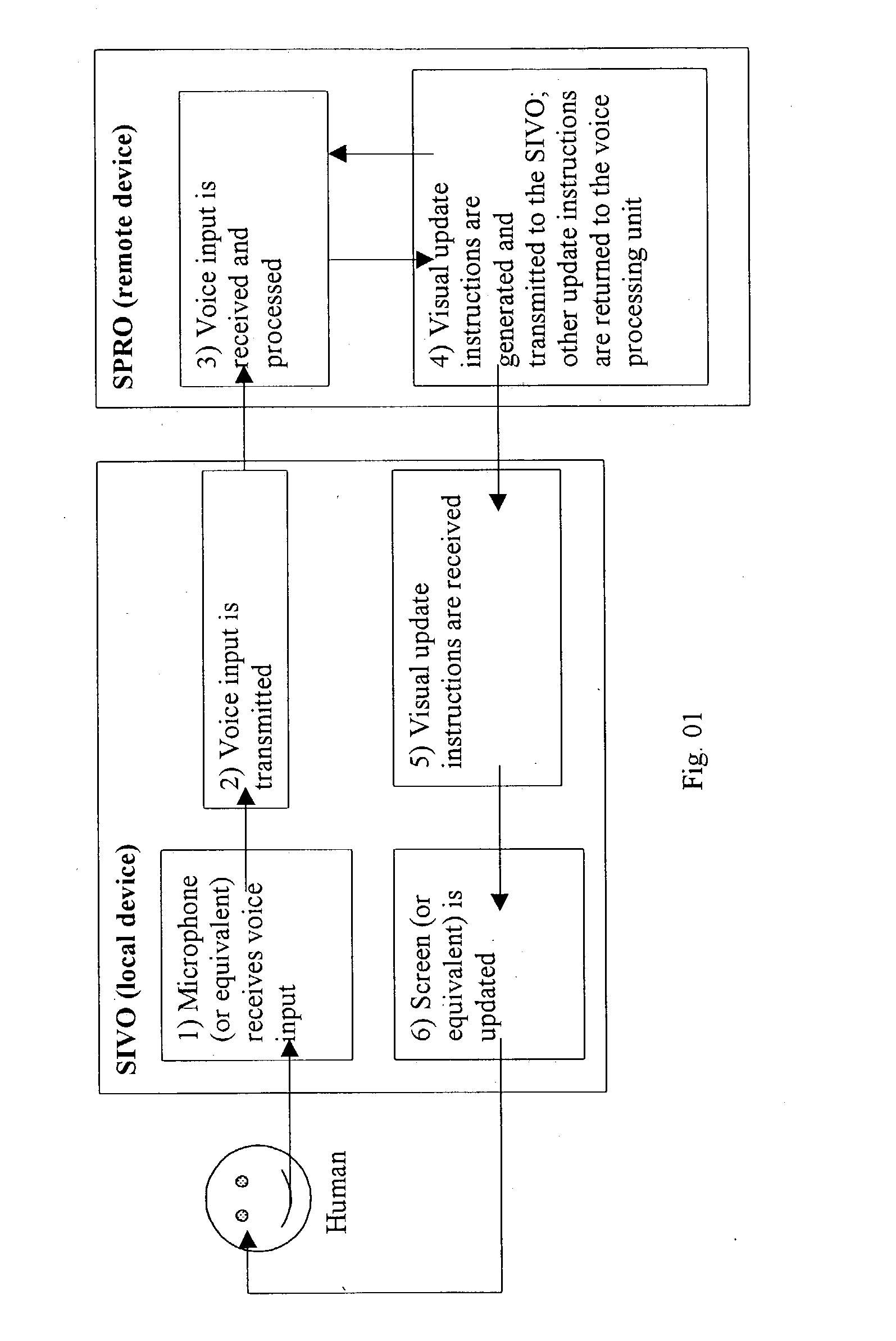 Use of local voice input and remote voice processing to control a local visual display