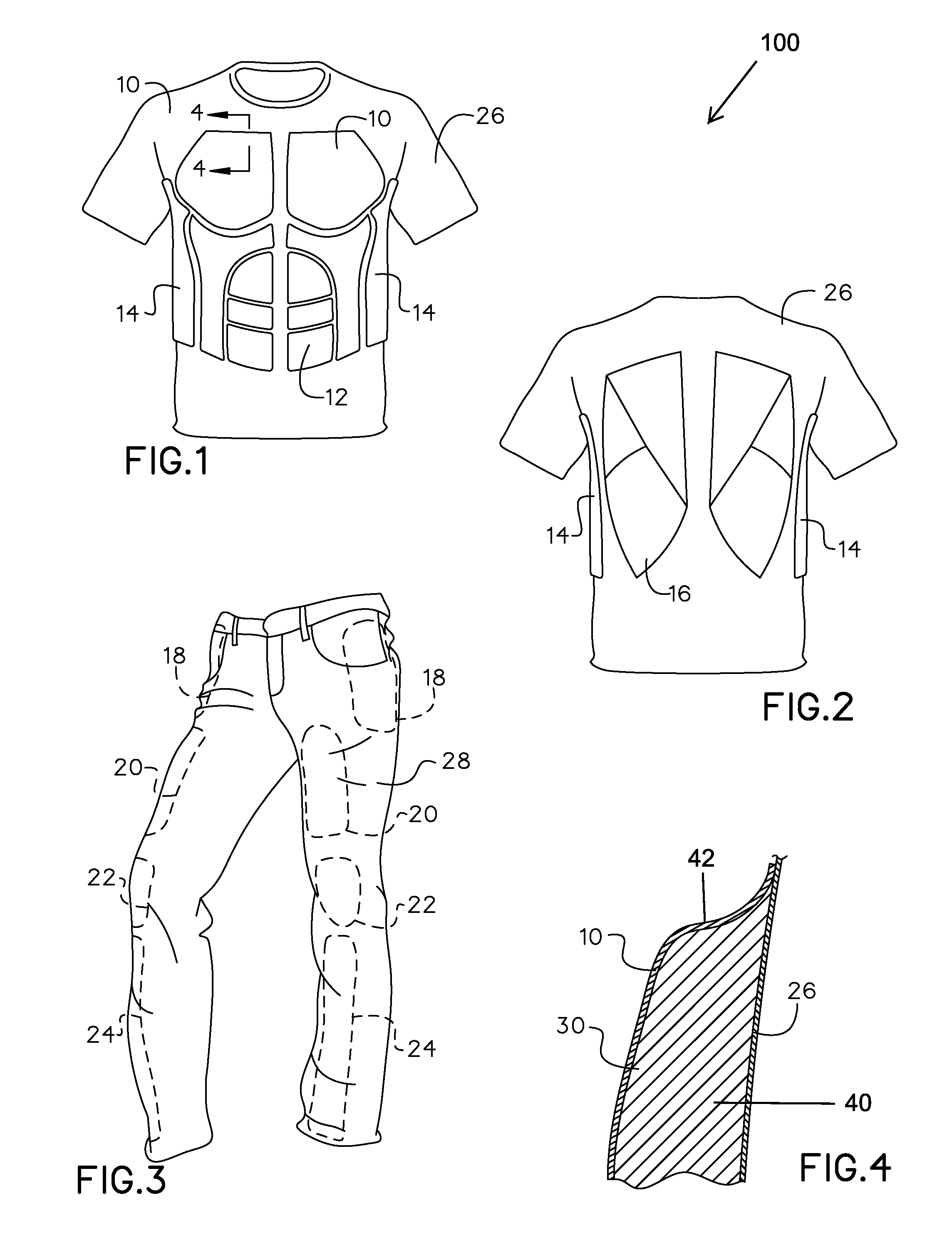 Protective padded garments
