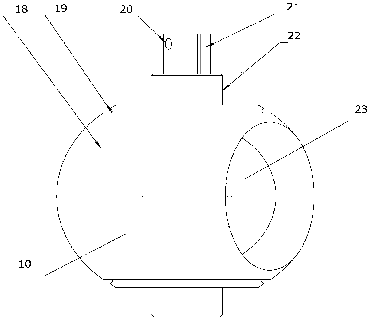 Three-way discharging ball valve