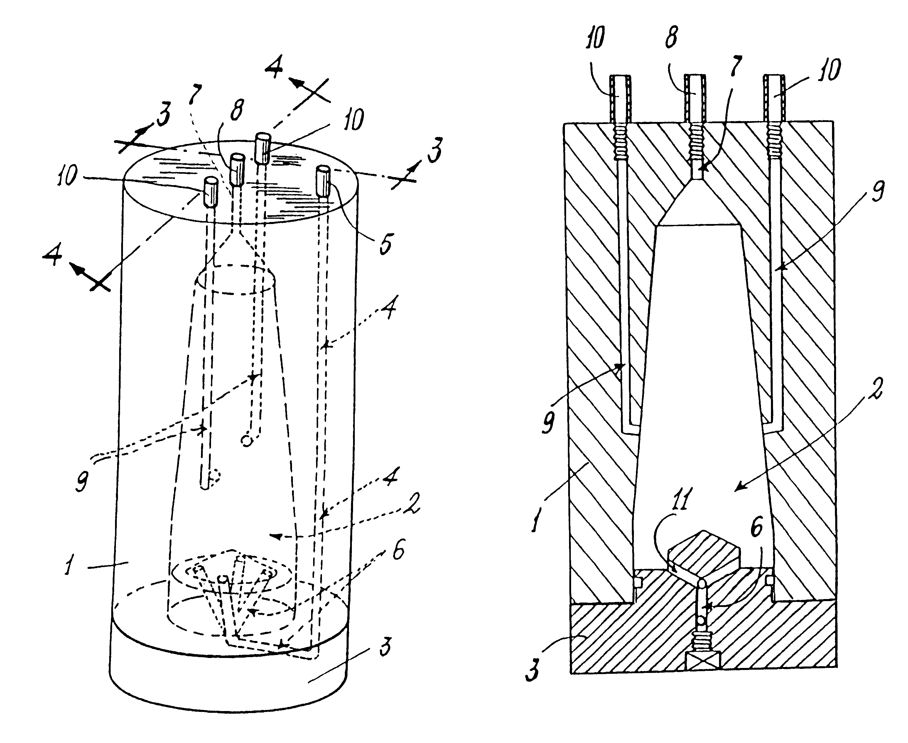 Device and method for the separation of human or animal cells of different densities from cellular dispersions which contain them