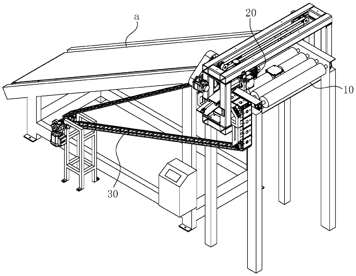 Online sizing material sampling device