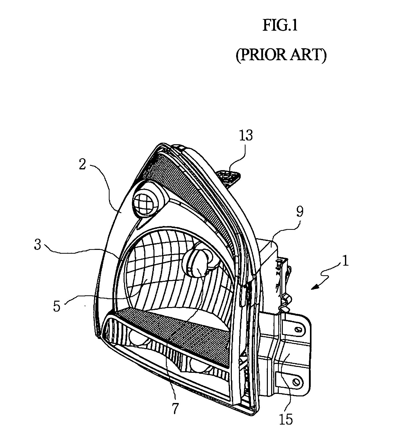 Fixing structure for a head lamp module of an automobile