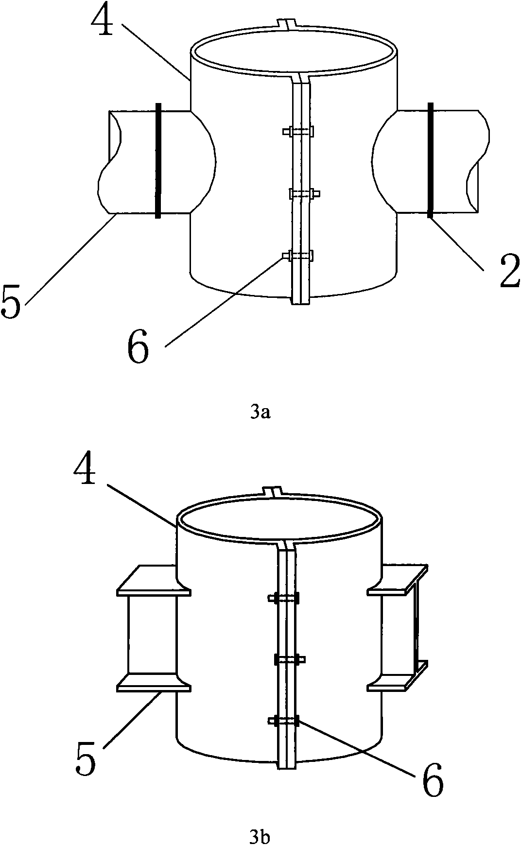 Circular steel tube concrete column and beam node connecting structure