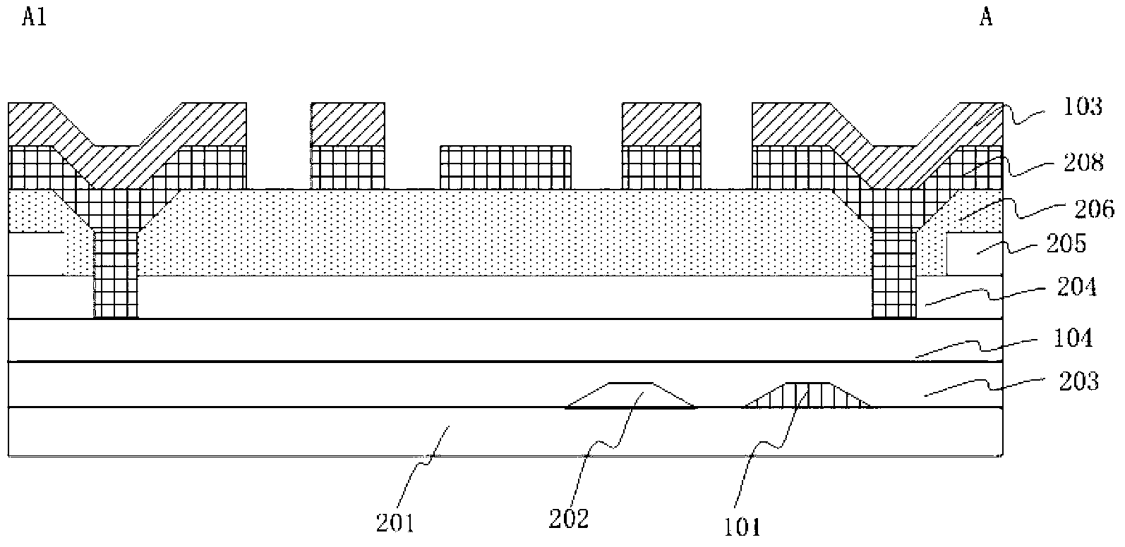 Capacitor-embedded touch screen and capacitor-embedded displaying device
