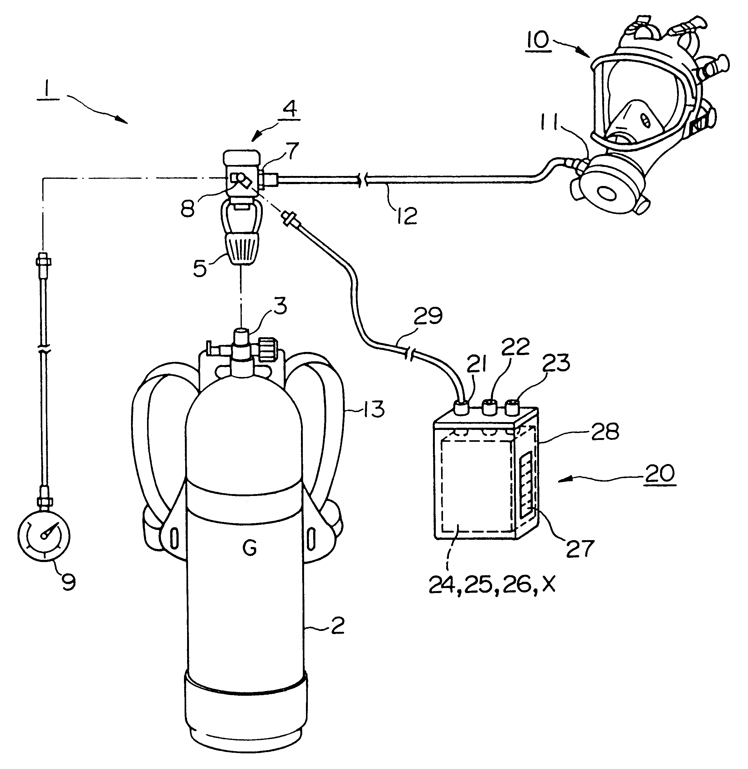 Respiratory gas consumption monitoring device and monitoring method