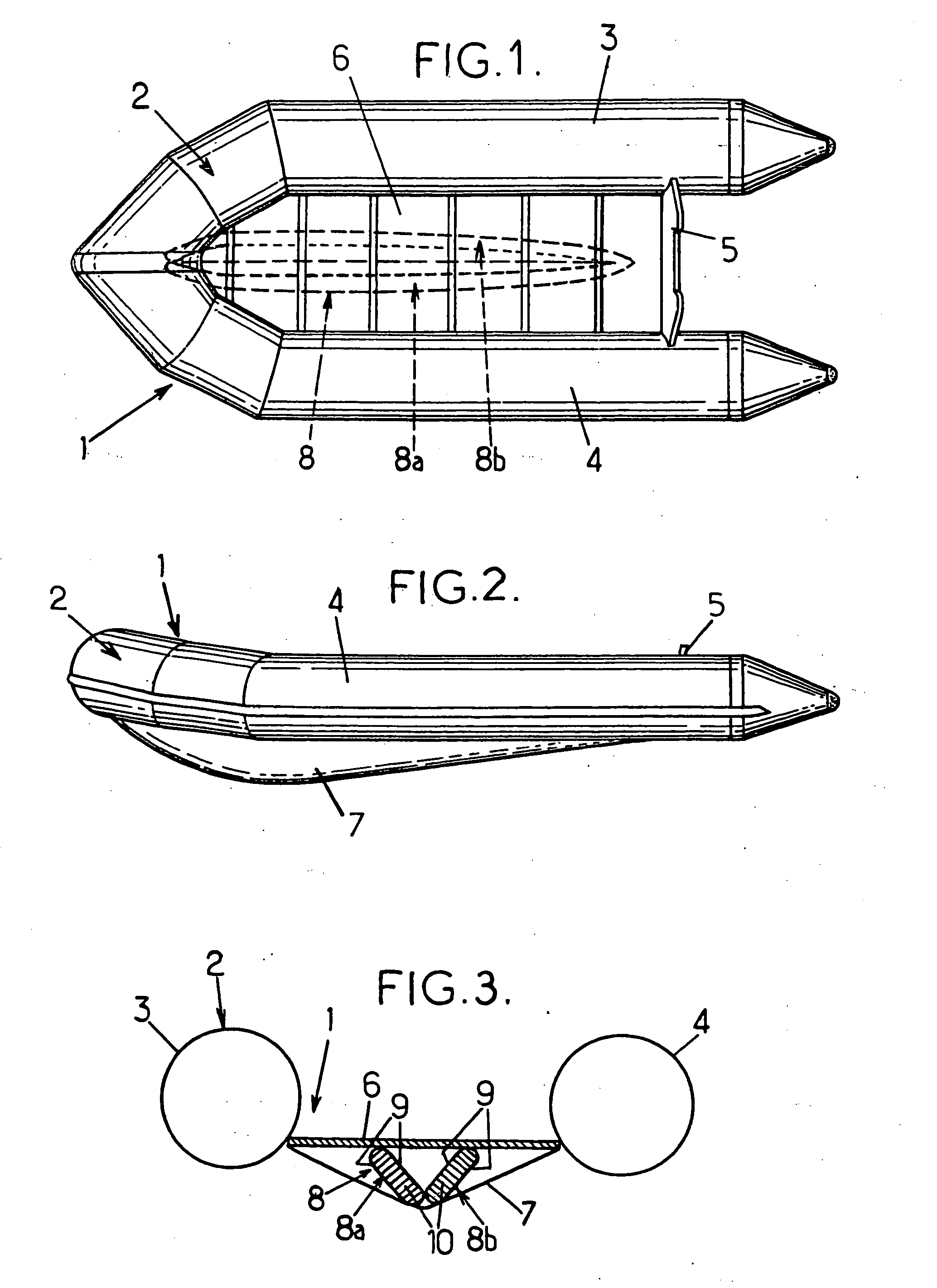 Inflatable boat with a high pressure inflatable keel