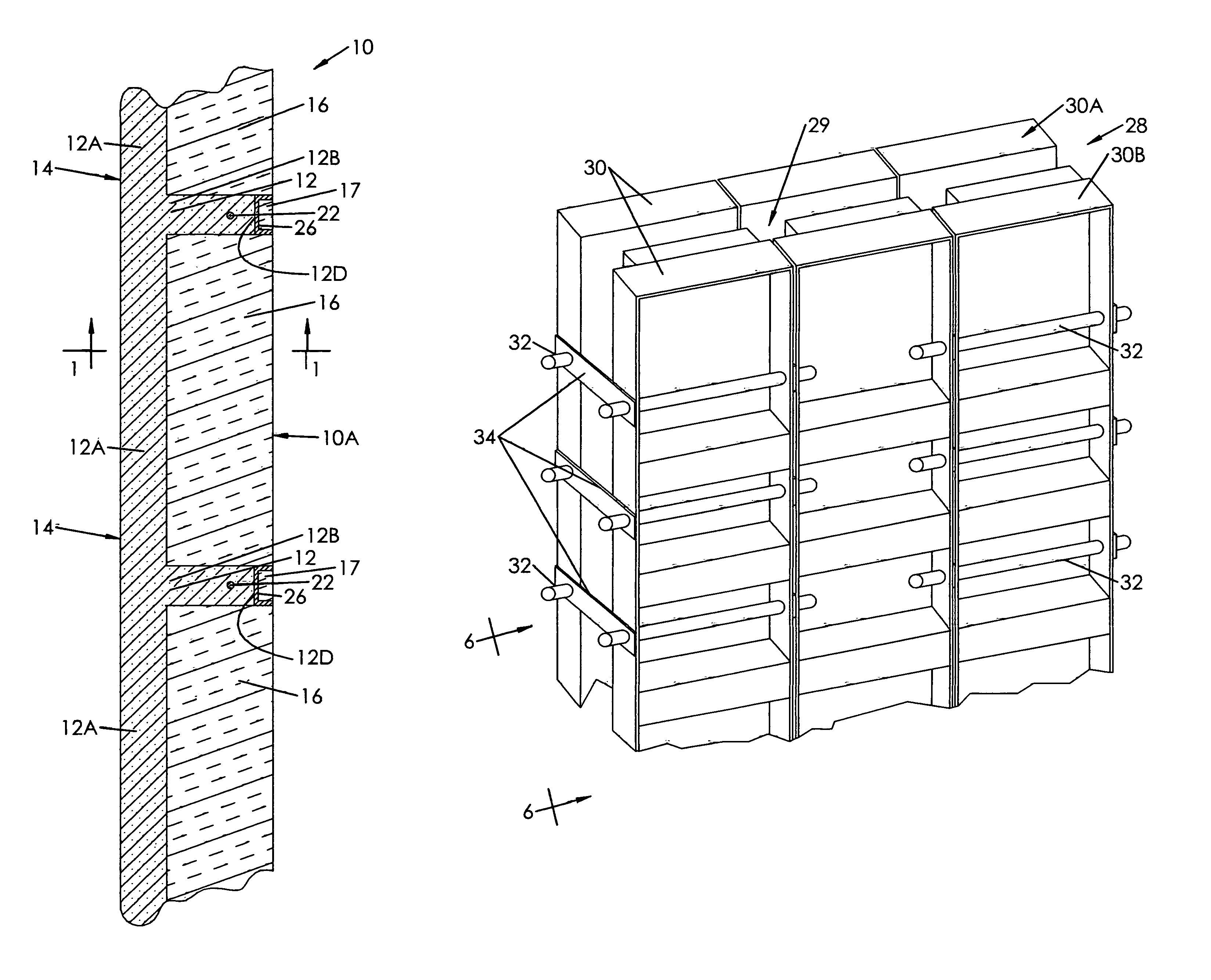 Insulated poured concrete wall structure with integal T-beam supports and method of making same