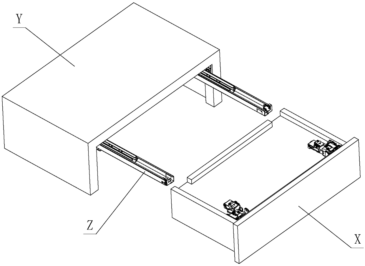 Integrated and optimized drawer and sliding rail quick assembling and disassembling structure