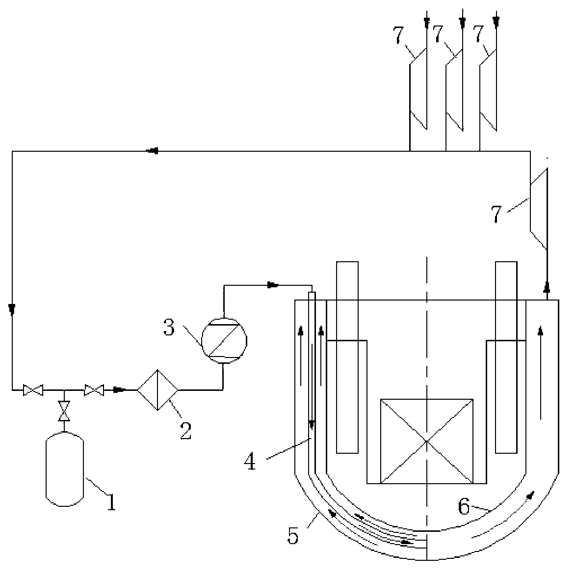Auxiliary heating system for liquid-metal-cooled natural circulation reactor