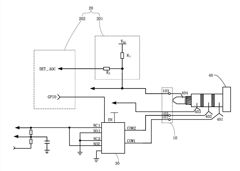 Earphone interface circuit and mobile communication device