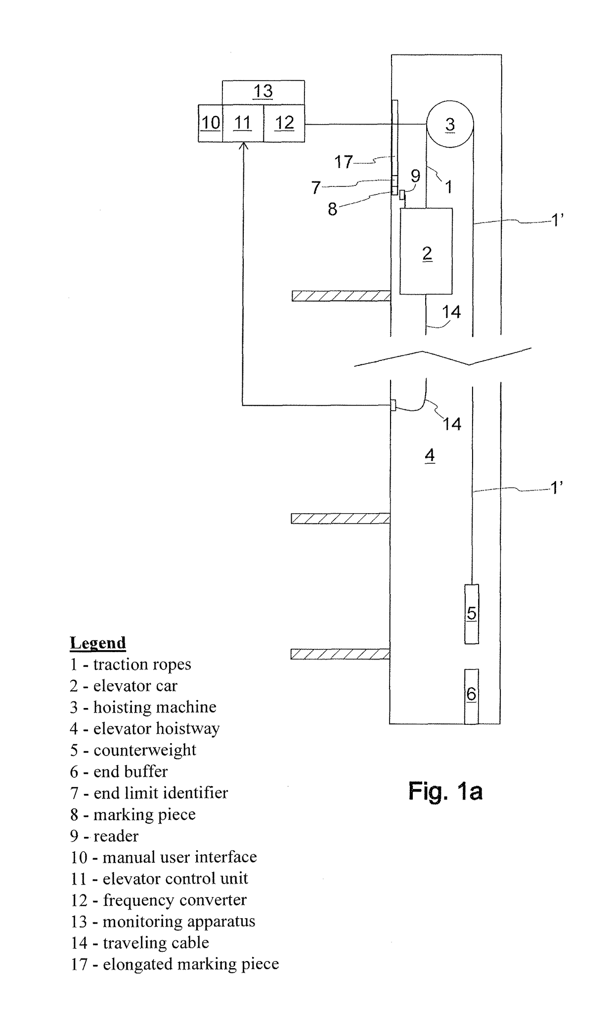 Monitoring elevator traction rope