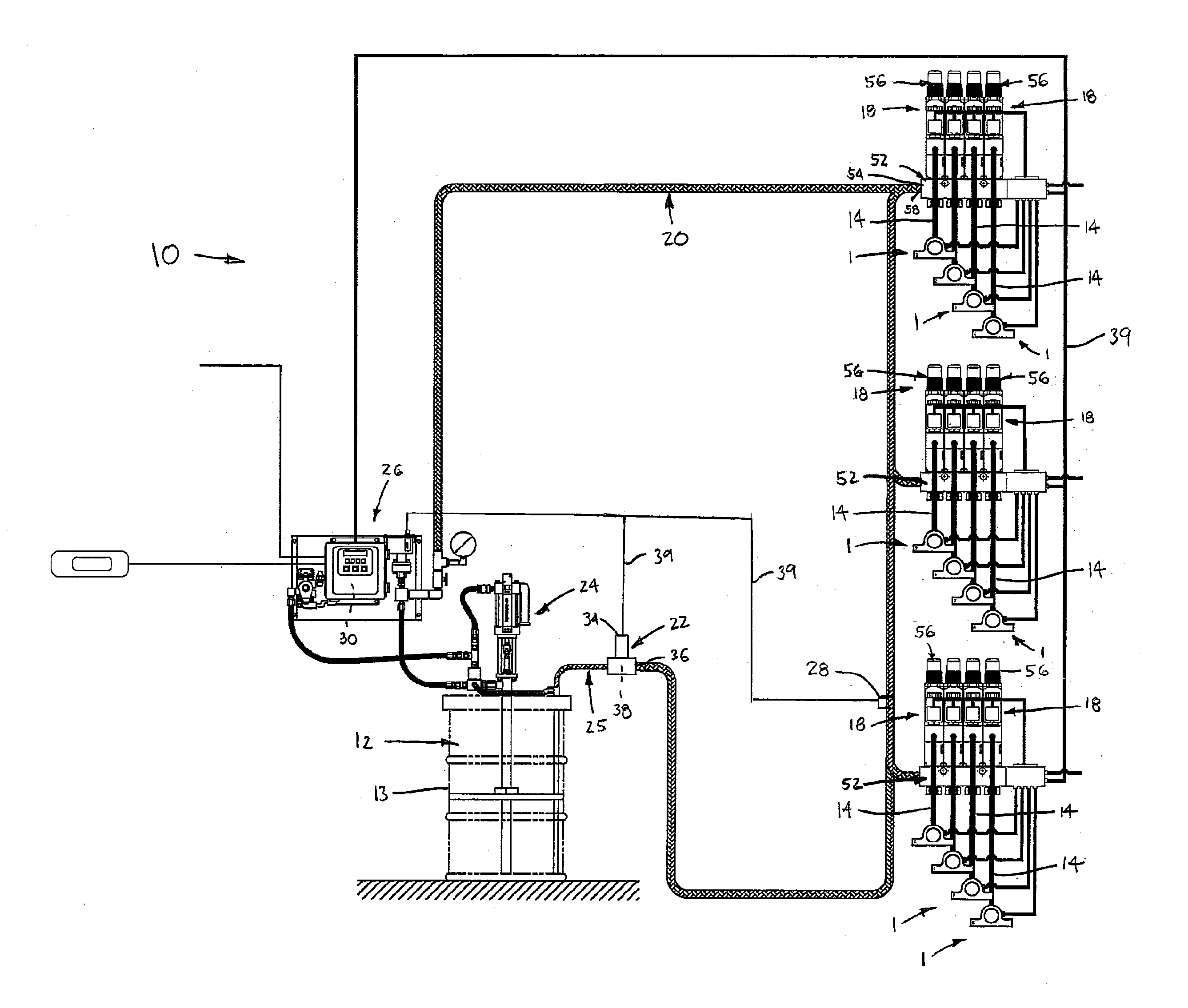 Lubrication system with supply line monitoring