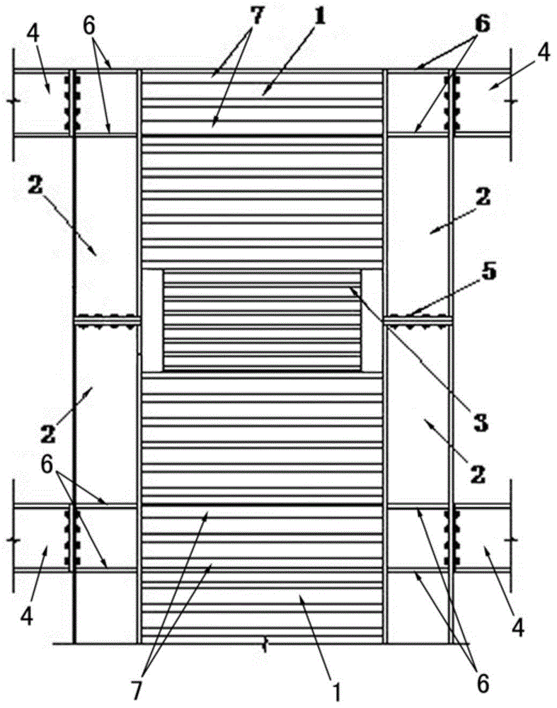 Column-penetrating corrugated steel plate energy-dissipating shear wall structure