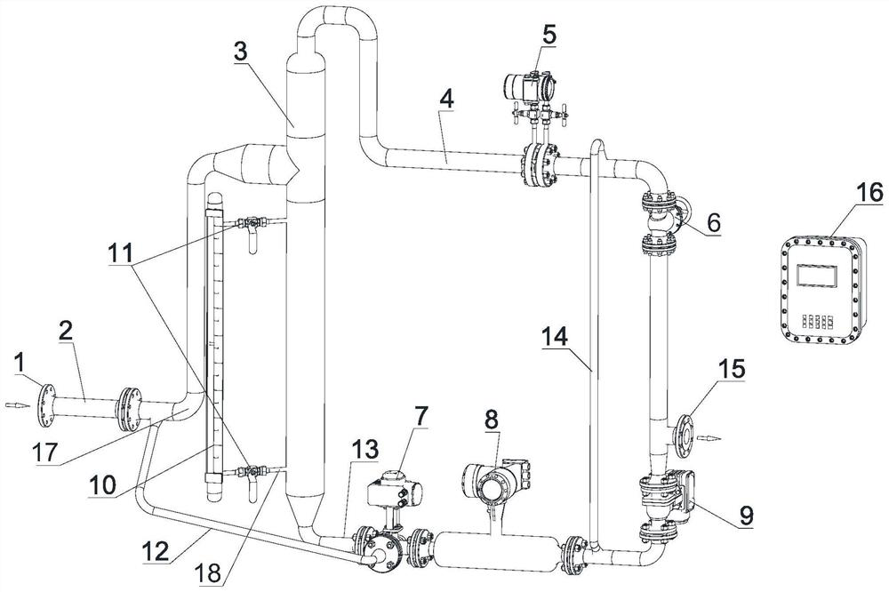 Online self-calibration oil-gas-water three-phase metering device and metering method