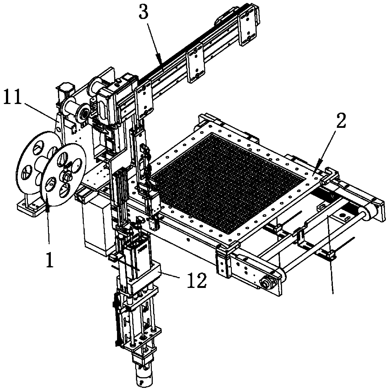 Automatic auxiliary material placement device