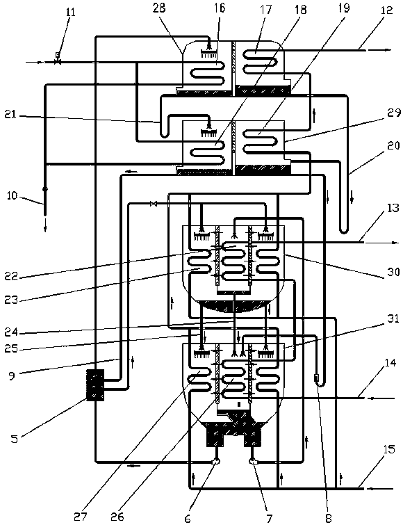 Ultra-large two-stage steam type type-I lithium bromide absorption heat pump unit