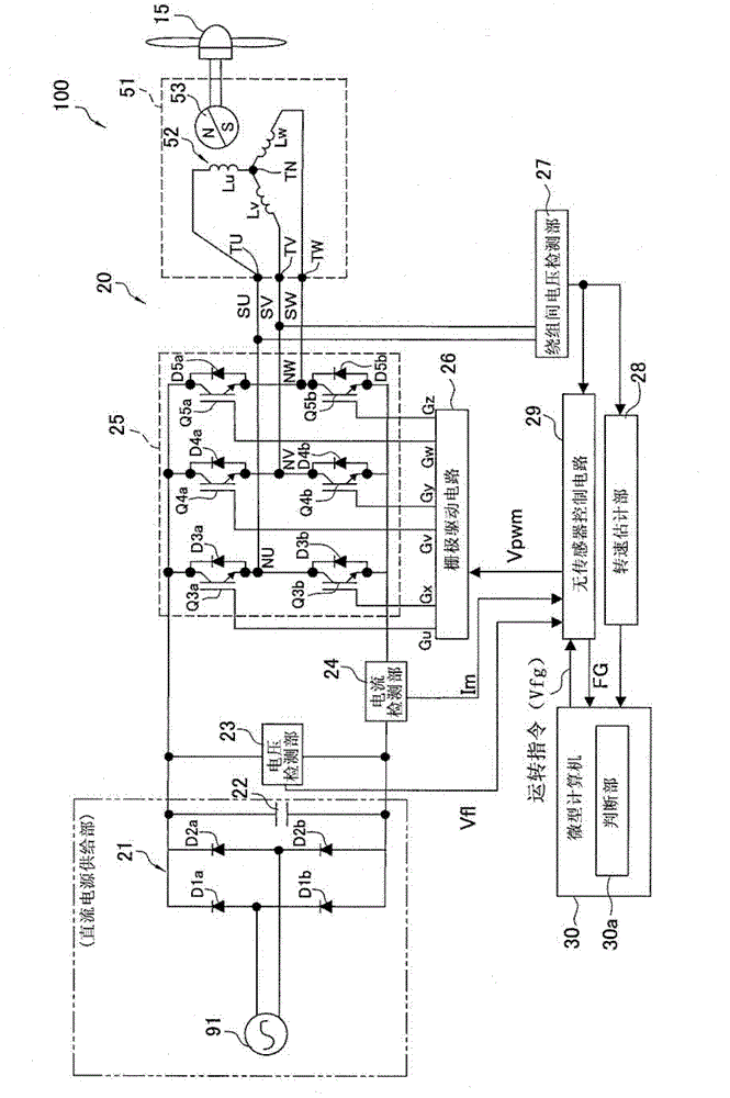 Motor drive device and heat pump device using the motor drive device